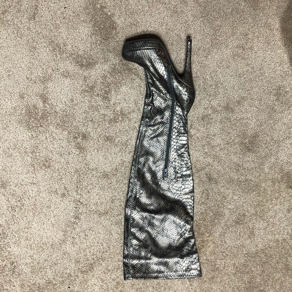 Over the knee animal print boot